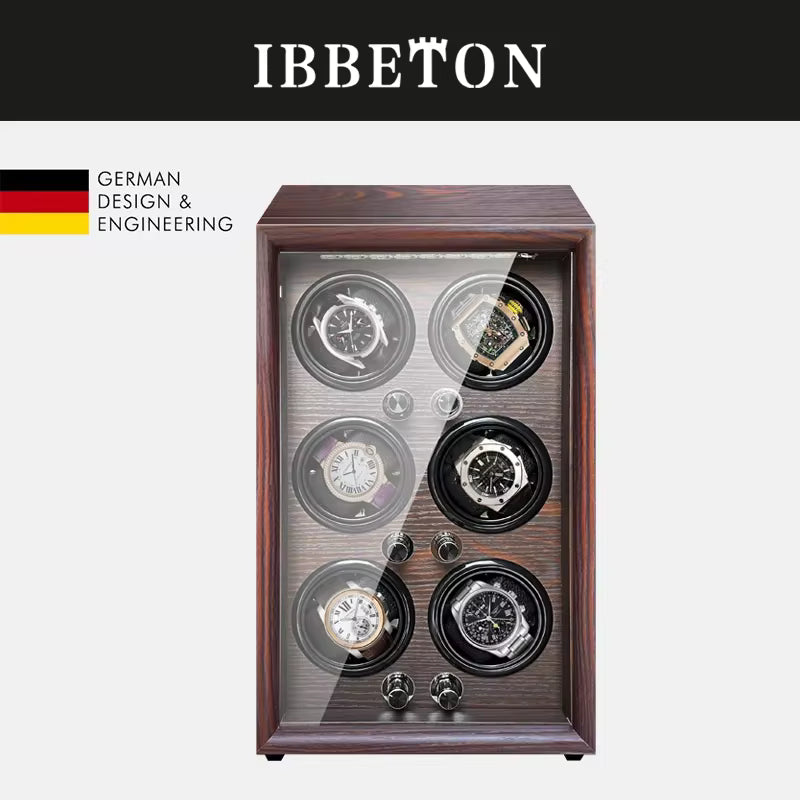 1/2/4/6-Slot Automatic Watch Winder Wooden Cabinet LED Display – product view 13