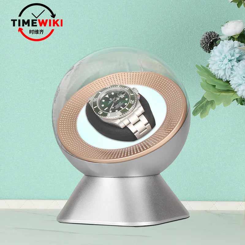 Automatic Watch Winder for Rolex - Dual Watch Rotator with Silent Motor, Glass Display, and USB Power