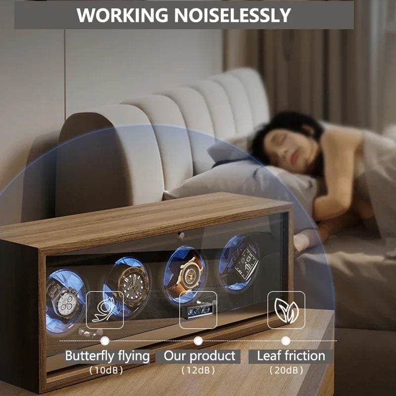 High-End Automatic Watch Winder - Antimagnetic Mechanical Watch Rotation Storage Box