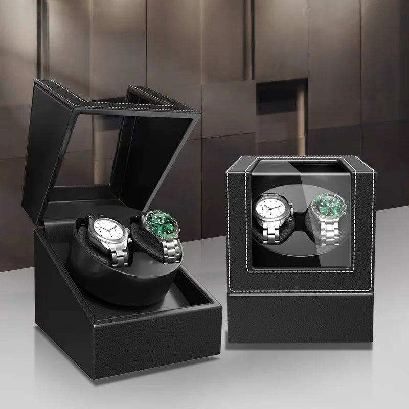 Dual USB Watch Winders with Silent Mabuchi Motor for Automatic Watches