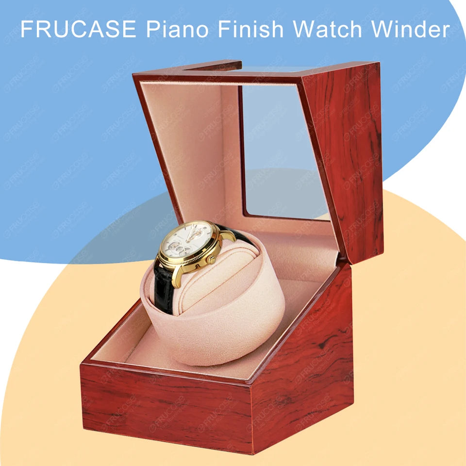 Wooden Watch Winder for Automatic Watches - USB and Battery Powered Watch Box