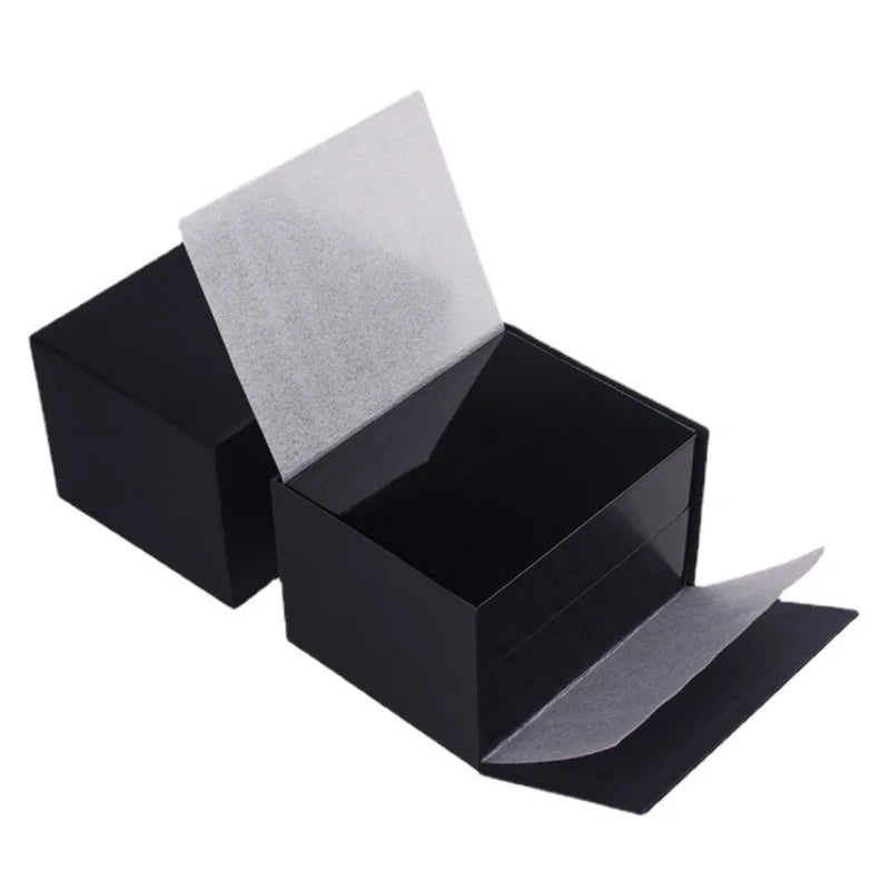 High-End Custom Wooden Watch Box with PU Leather Interior - Smooth Surface Jewelry Gift Case for Men and Women