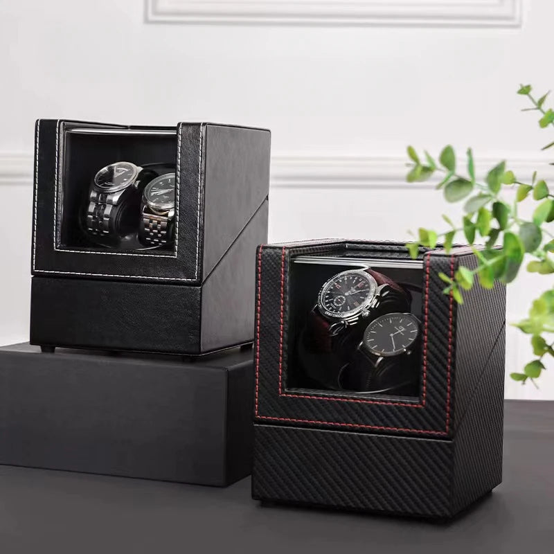 Dual USB Watch Winders with Silent Mabuchi Motor for Automatic Watches