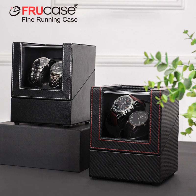 PU Leather Watch Winder for Automatic Watches with USB Charging Watch Box