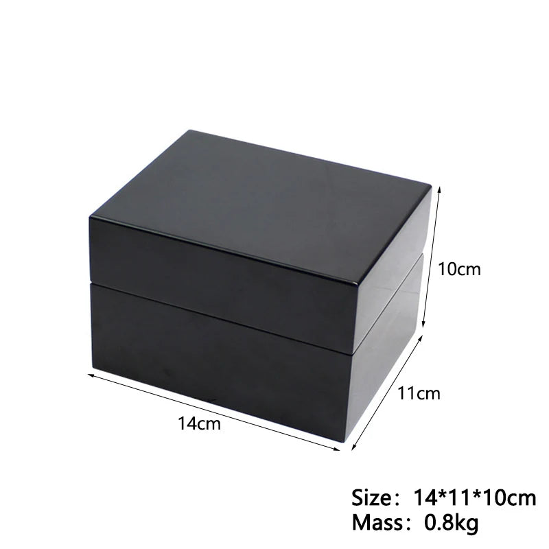 High-End Custom Wooden Watch Box with PU Leather Interior - Smooth Surface Jewelry Gift Case for Men and Women