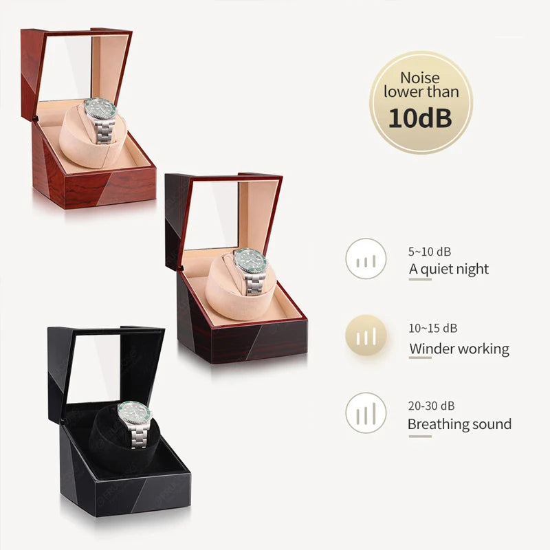 Multicolor Watch Winder for Automatic Watches - USB Cable and Battery Option (1+0/2+0)