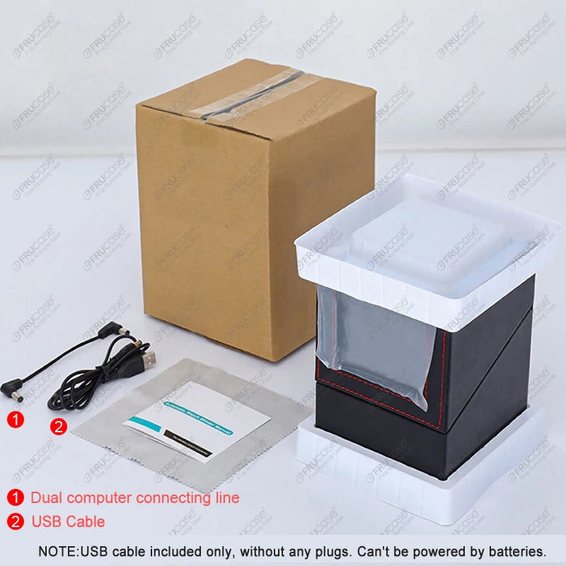 PU Leather Watch Winder for Automatic Watches with USB Charging Watch Box
