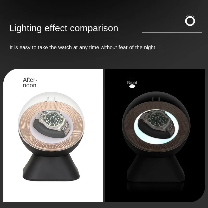 Automatic Watch Winder for Rolex - Dual Watch Rotator with Silent Motor, Glass Display, and USB Power