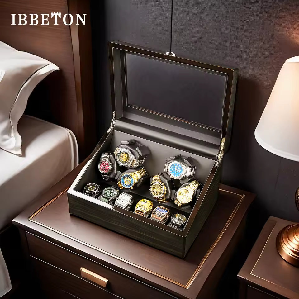 3+3 / 6+6 Slots Automatic Watch Winder - Luxury Watch Box for Men and Women