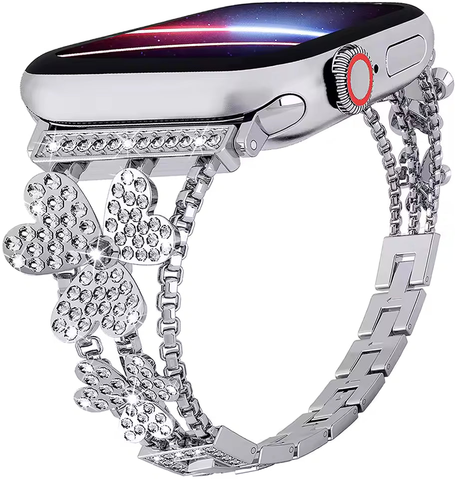 Unisex Stainless Steel Bling Apple Watch Band 40/41/42/44/46/49mm