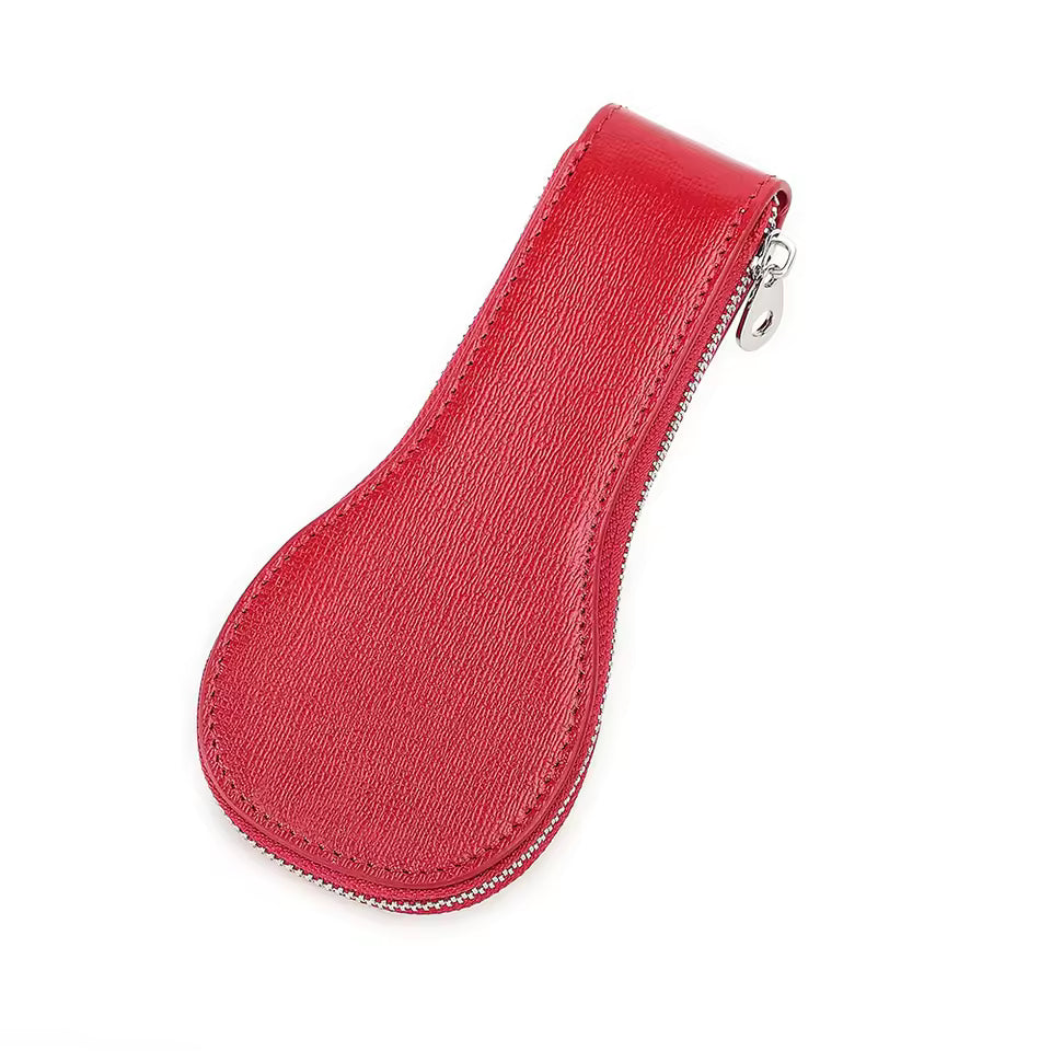 Genuine Saffiano Leather Single Slot Watch Case with Zipper - Portable Travel Watch Organizer