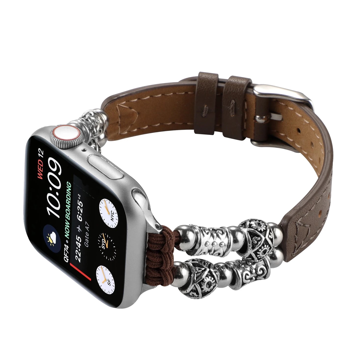 Leather Bracelet for Apple Watch iWatch Ultra2 Band 46m 45mm 44mm 41mm 40mm 42mm Series 10/9/8/7/6/5/4/3/SE