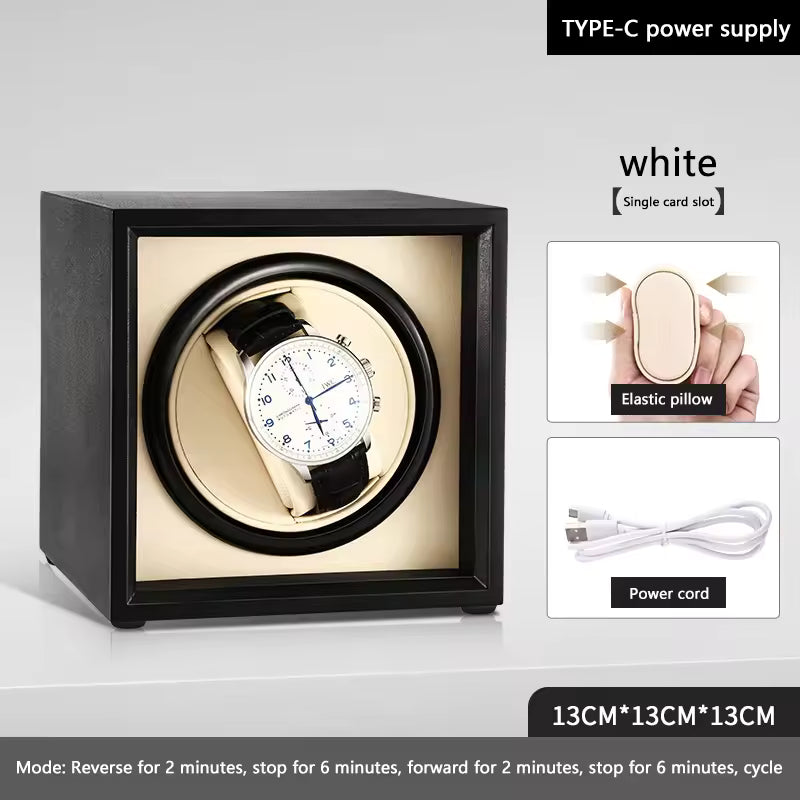 Single Slot Automatic Watch Winder - Luxury Wooden Watch Shaker Watch Box with Mabuchi Motor