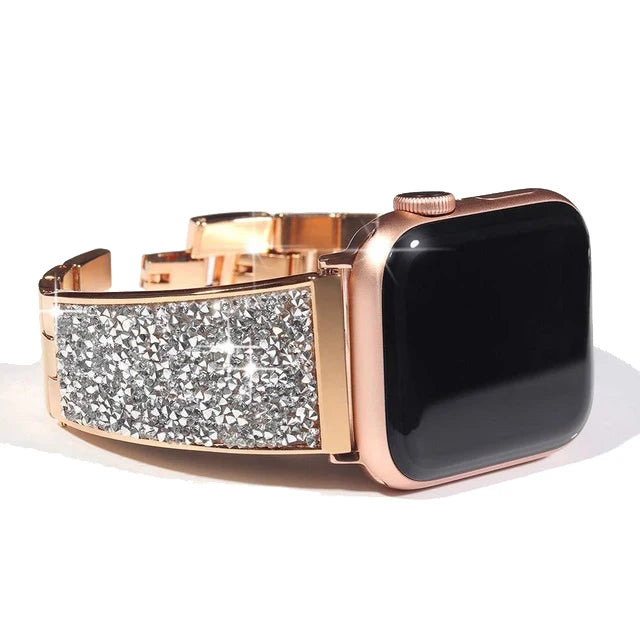 Women's Stainless Steel Bling Apple Watch Band 40/41/42/44/45/46/49mm