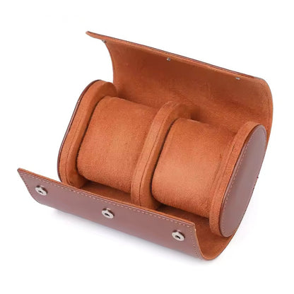 1/2/3 Slots Luxury Leather Watch Roll Case - Portable Travel Watch Organizer Gift for Men