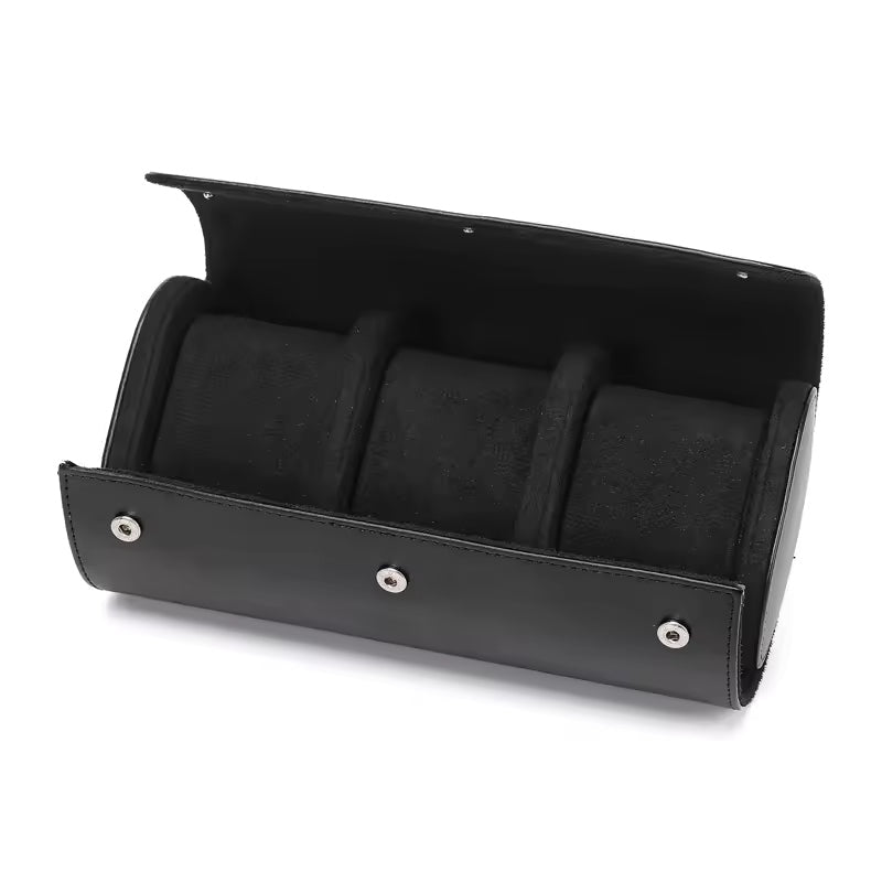 1/2/3 Slots Luxury Leather Watch Roll Case - Portable Travel Watch Organizer Gift for Men