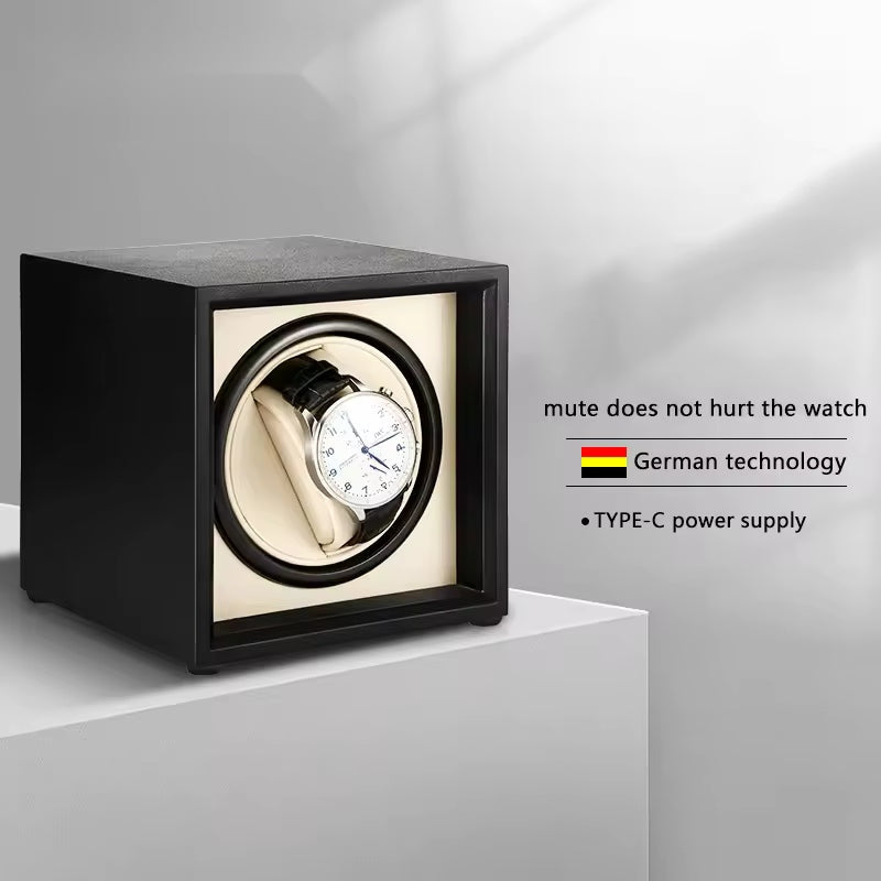 Single Slot Automatic Watch Winder - Luxury Wooden Watch Shaker Watch Box with Mabuchi Motor