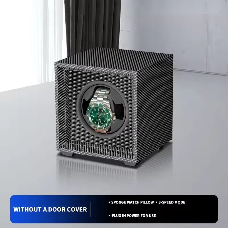 1/2/3/4/6 Slots Automatic Watch Winder - Luxury Carbon Fiber Texture Watch Box with Mute Motor