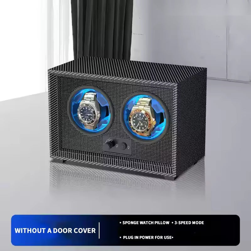 1/2/3/4/6 Slots Automatic Watch Winder - Luxury Carbon Fiber Texture Watch Box with Mute Motor