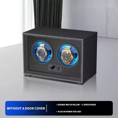 1/2/3/4/6 Slots Automatic Watch Winder - Luxury Carbon Fiber Texture Watch Box with Mute Motor