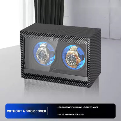 1/2/3/4/6 Slots Automatic Watch Winder - Luxury Carbon Fiber Texture Watch Box with Mute Motor