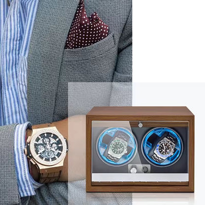 2/4-Slot Automatic Watch Winder Mabuchi Motor Wooden Cabinet – product view 3