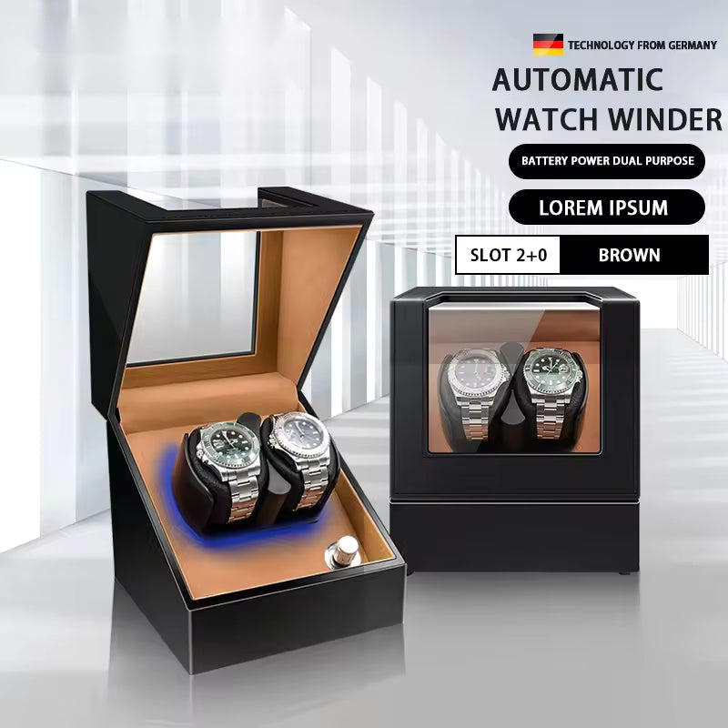 2-Slot Automatic Watch Winder Mabuchi Motor Quiet Motor