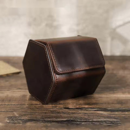 Cowhide Leather Single Slot Watch Roll Case - Travel Portable Watch Case