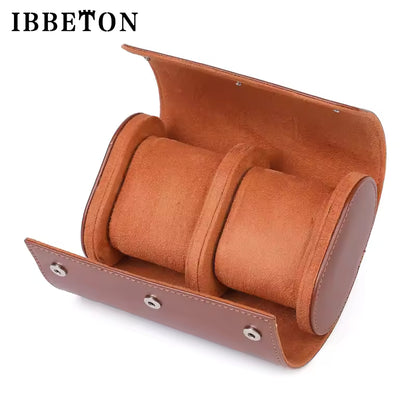 1/2/3 Slots Luxury Leather Watch Roll Case - Portable Travel Watch Organizer Gift for Men