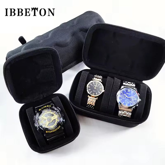 1/2/3 Slots Watch Case with Zipper - Portable Watch Storage