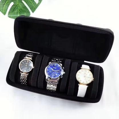 1/2/3 Slots Watch Case with Zipper - Portable Watch Storage