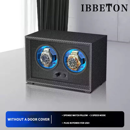 1/2/3/4/6 Slots Automatic Watch Winder - Luxury Carbon Fiber Texture Watch Box with Mute Motor