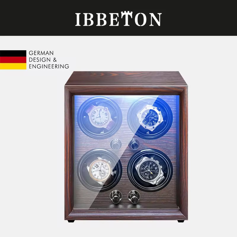 1/2/4/6-Slot Automatic Watch Winder Wooden Cabinet LED Display – product view 11