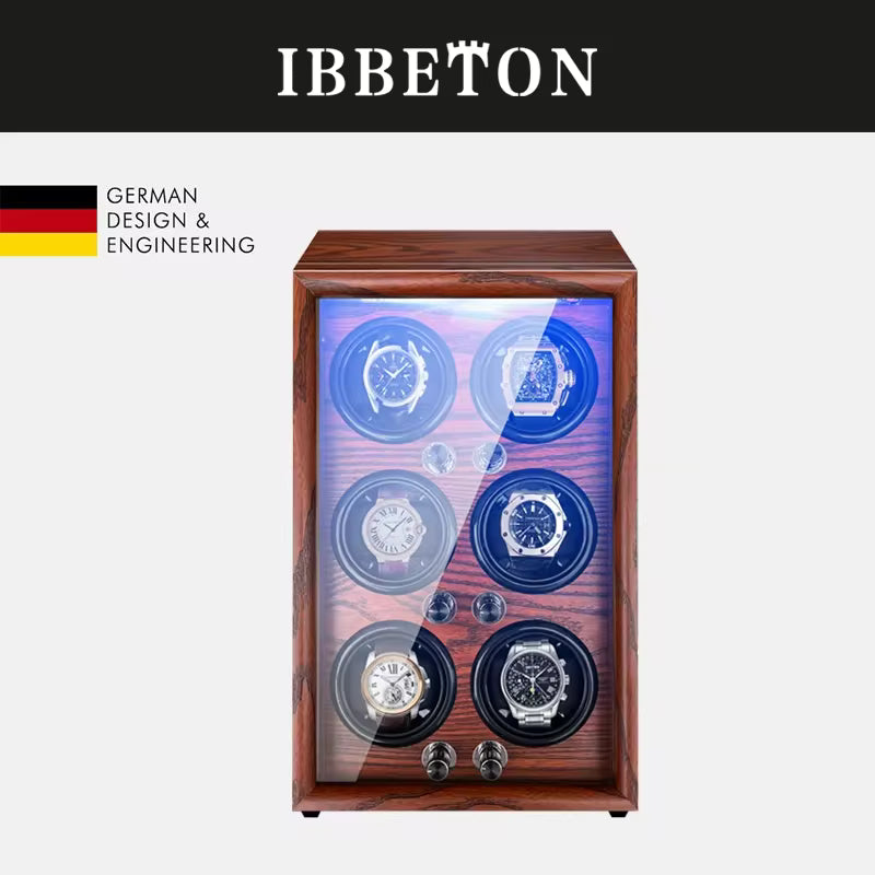 1/2/4/6-Slot Automatic Watch Winder Wooden Cabinet LED Display – product view 14