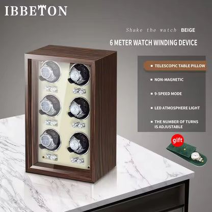 2/4/6 Slots High-End Automatic Watch Winder - Luxury Watch Box with Mabuchi Motor