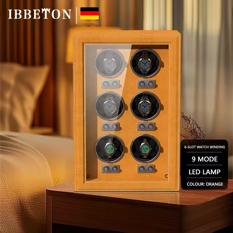 2/4/6 Slots Luxury Leather Watch Winder - High-End Watch Box with Mabuchi Silent Motor
