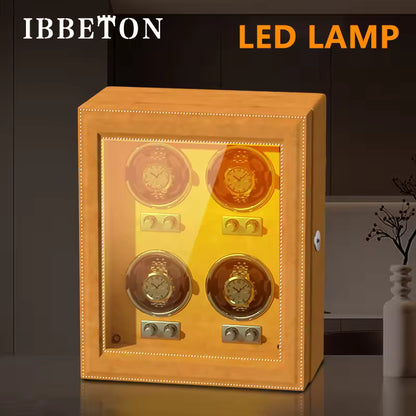 2/4/6 Slots Luxury Leather Watch Winder - High-End Watch Box with Mabuchi Silent Motor