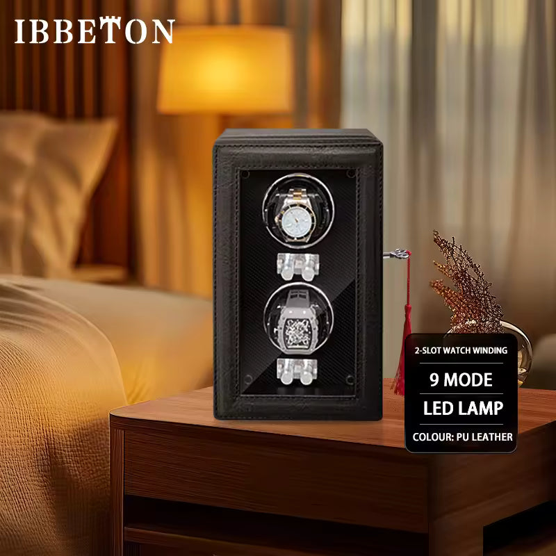 2/4/6 Slots Luxury Leather Watch Winder - High-End Watch Box with Mabuchi Silent Motor