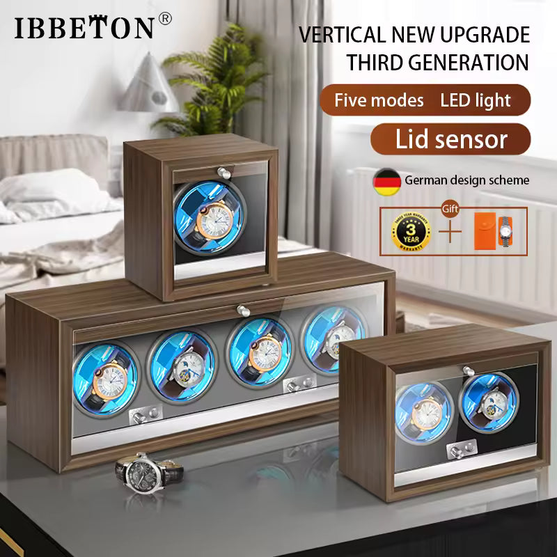 2/4 Slots High-End Luxury Wood Watch Winder - Automatic Watch Box with Mabuchi Motor