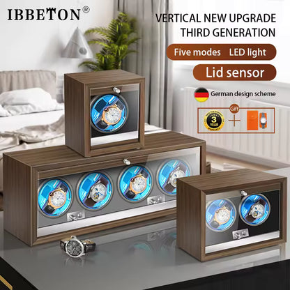 2/4 Slots High-End Luxury Wood Watch Winder - Automatic Watch Box with Mabuchi Motor