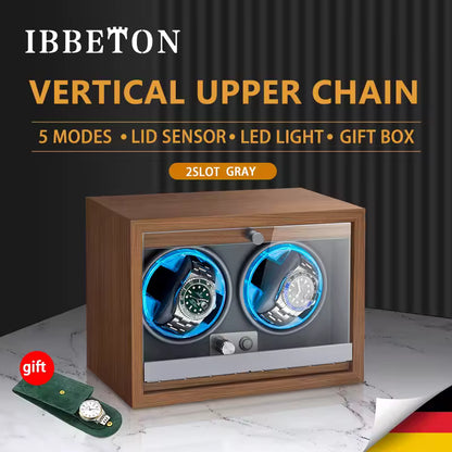 2/4 Slots High-End Luxury Wood Watch Winder - Automatic Watch Box with Mabuchi Motor