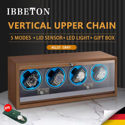 2/4 Slots High-End Luxury Wood Watch Winder - Automatic Watch Box with Mabuchi Motor