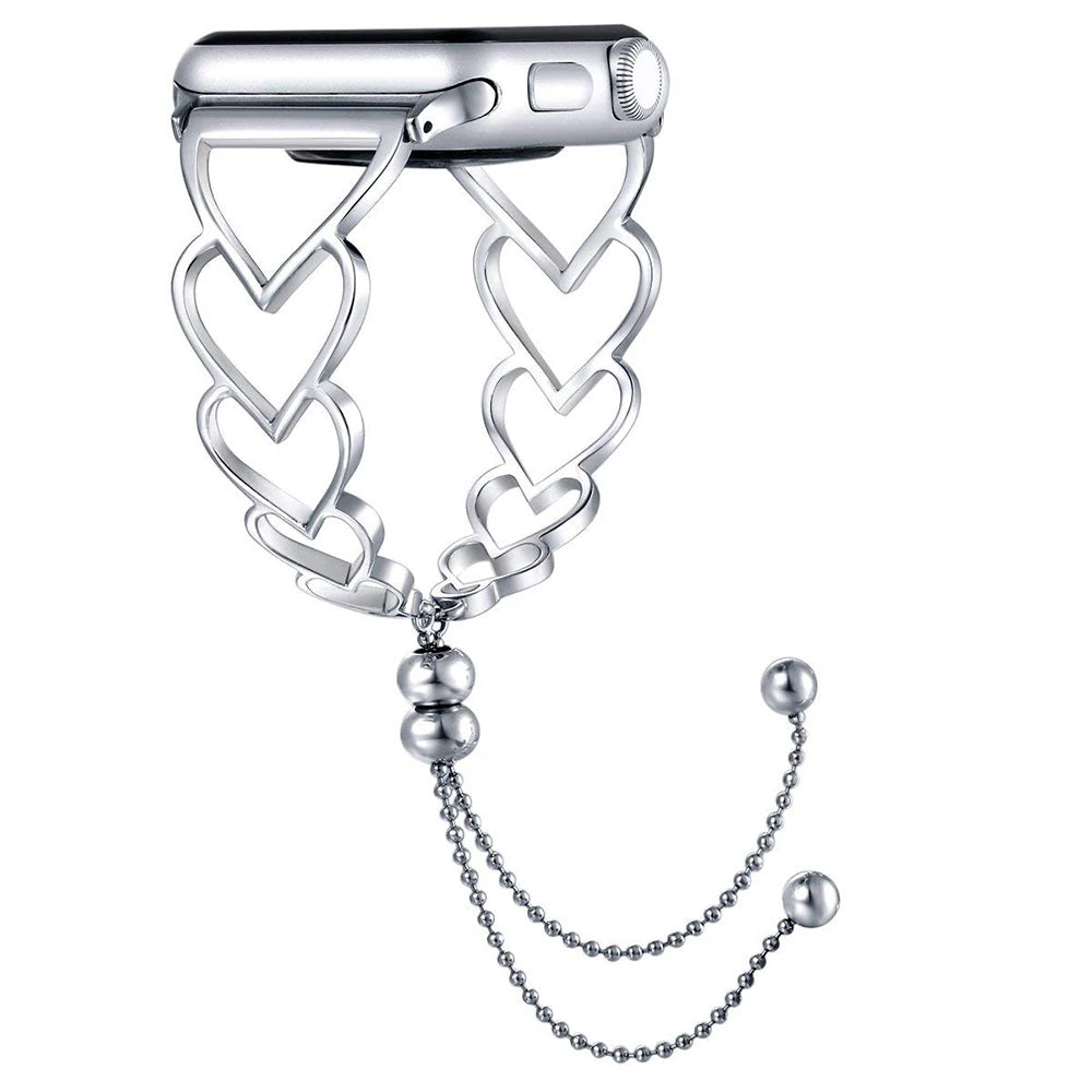 Heart Shaped Metal Bracelet for Apple Watch Band iWatch Series Ultra/9/8/7/6/5/4/10/SE