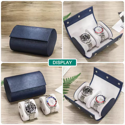 2-Slot High Quality Leather Watch Roll Case - Watch Storage for Men & Women