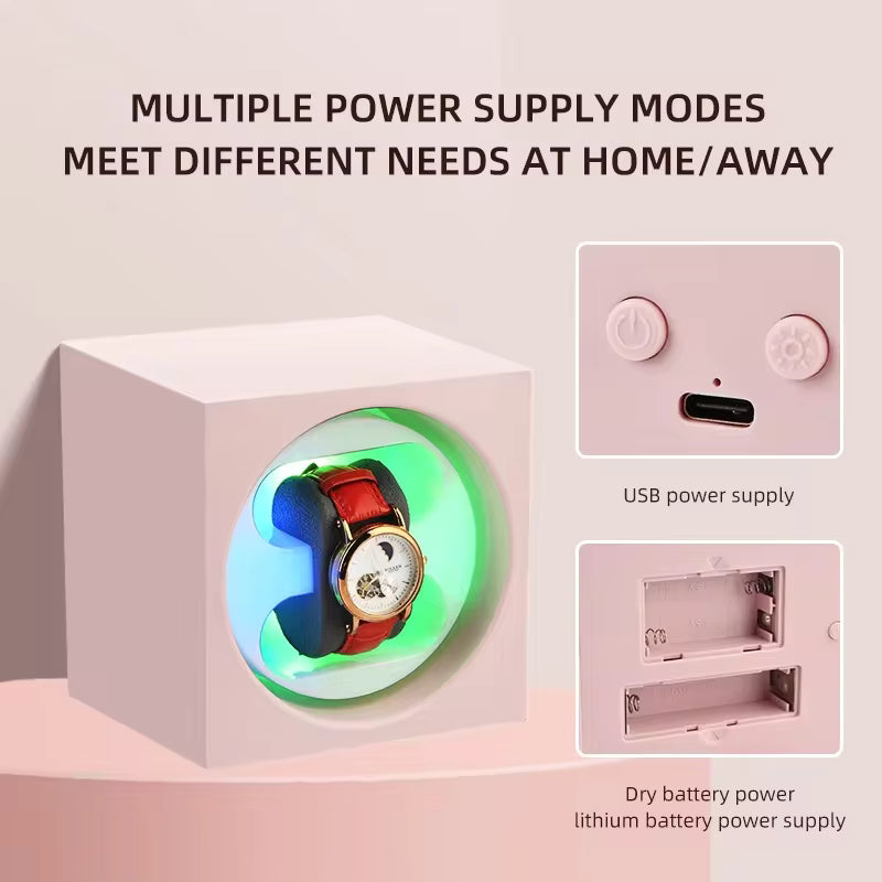 2-Slot Mechanical Watch Winder - Silent Automatic Rotator Watch Box