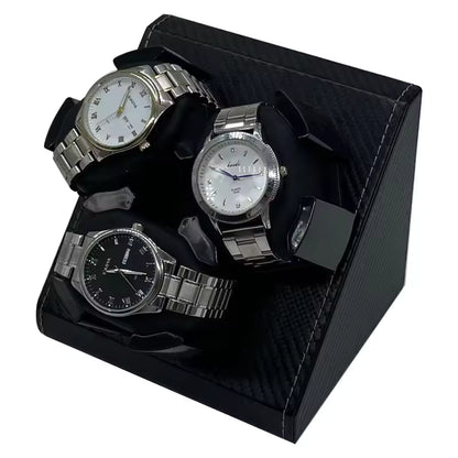 3-Slot Automatic Watch Winder - 2 Rotation Modes Watch Display Case