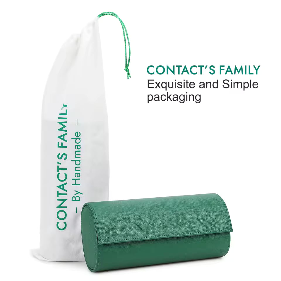 3-Slot Genuine Saffiano Leather Watch Roll Case - Luxury Portable Watch Organizer