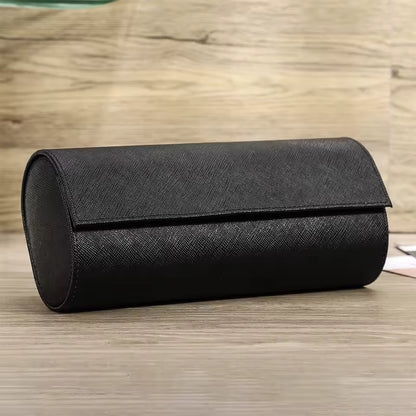 3-Slot Genuine Saffiano Leather Watch Roll Case - Luxury Portable Watch Organizer