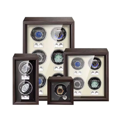4-Slot Automatic Watch Winder - Luxury Wood Watch Box with Mabuchi Motor