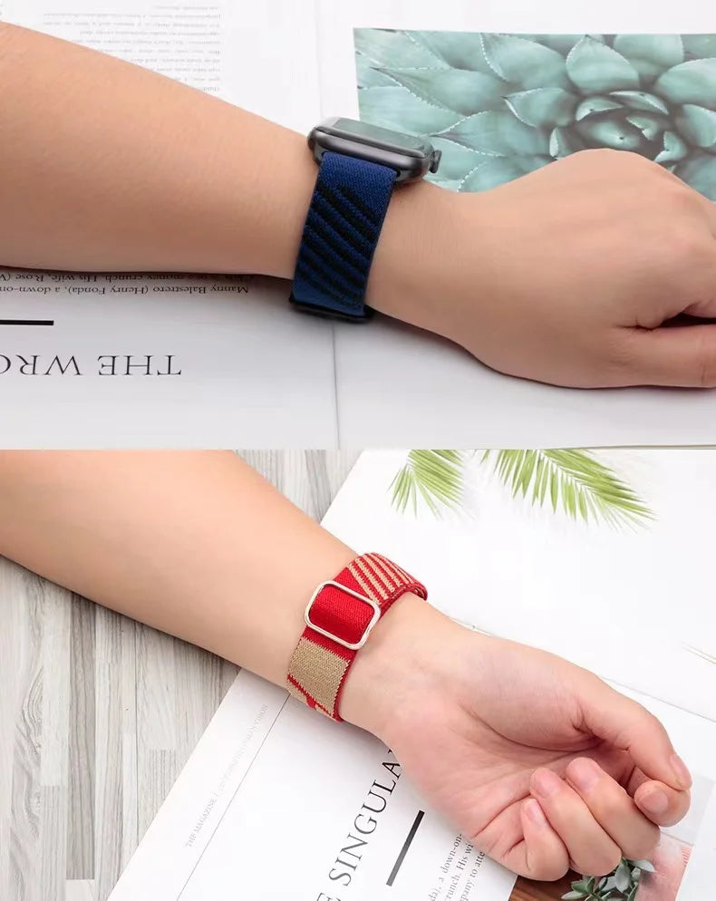 Adjustable Nylon Strap for Apple Watch Band iWatch Series Ultra/11/10/9/8/7/6/5/4/SE